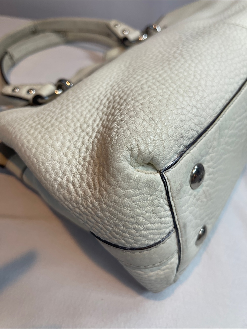 Coach G1085-F14686 Penelope Crème Pebbled Leather Tote/Shoulder Bag Ivory Cream - Picture 9 of 14